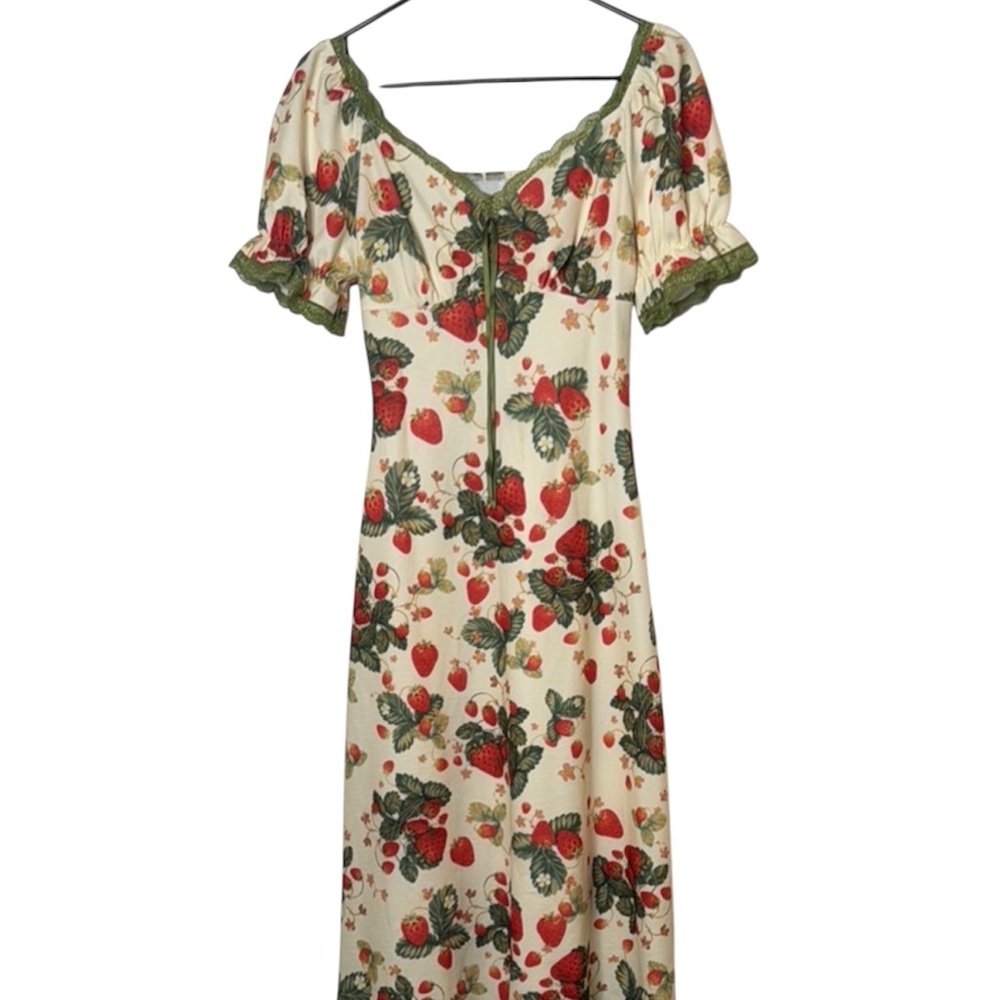 Cider Pink and Red Floral Puff Sleeve Sundress